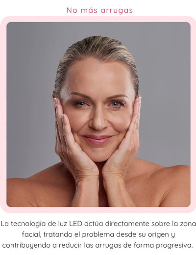 Masajeador facial con frío y calor antiarrugas rosa