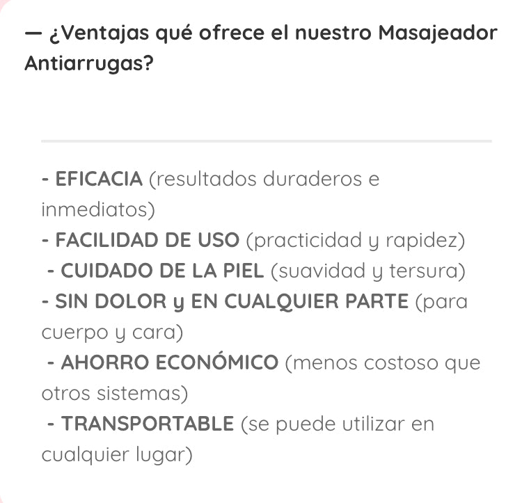 Masajeador facial con frío y calor antiarrugas rosa