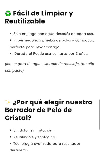 Depiladora de cristal con nano tecnologia 2X1