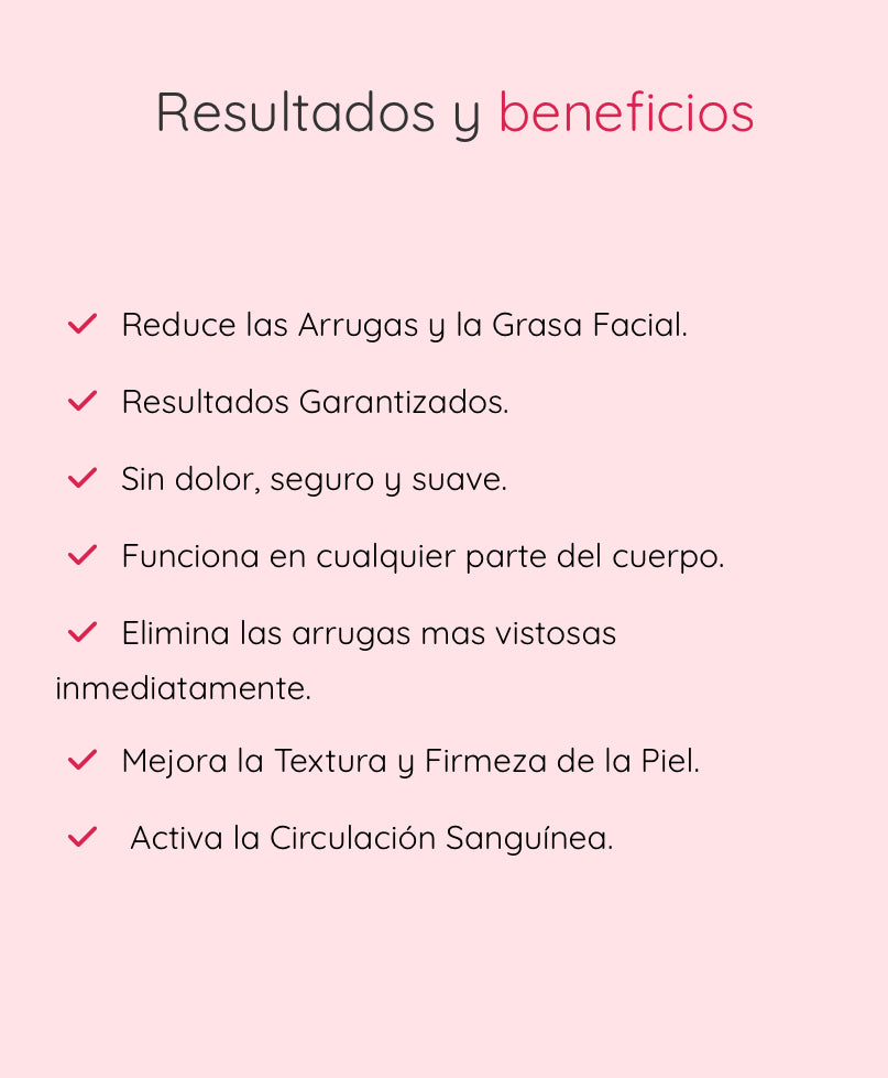 Masajeador facial con frío y calor antiarrugas rosa