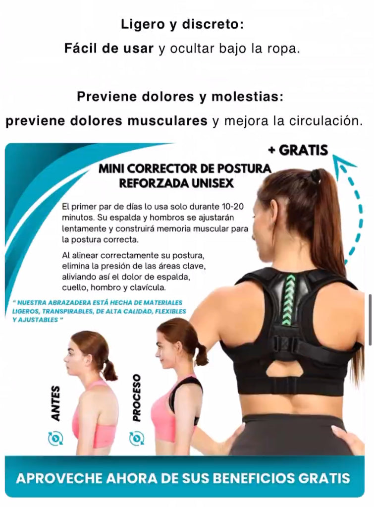 Corrector De Postura Óptimo Ultra Comfort + Mini Corrector Unisex (GRATIS)