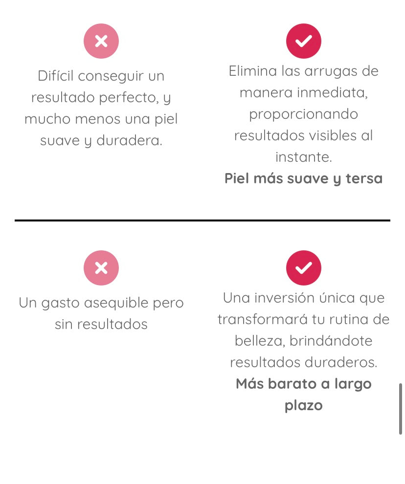 Masajeador facial con frío y calor antiarrugas rosa
