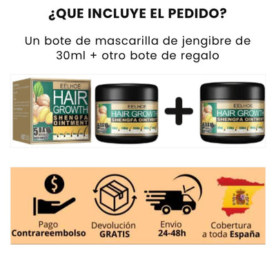 Crema de jenjibre crecepelo 2x1