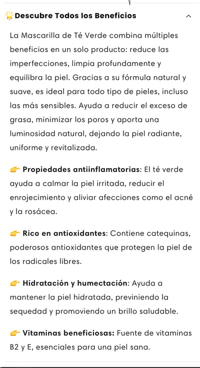 Mascarilla de Té Verde  2x1